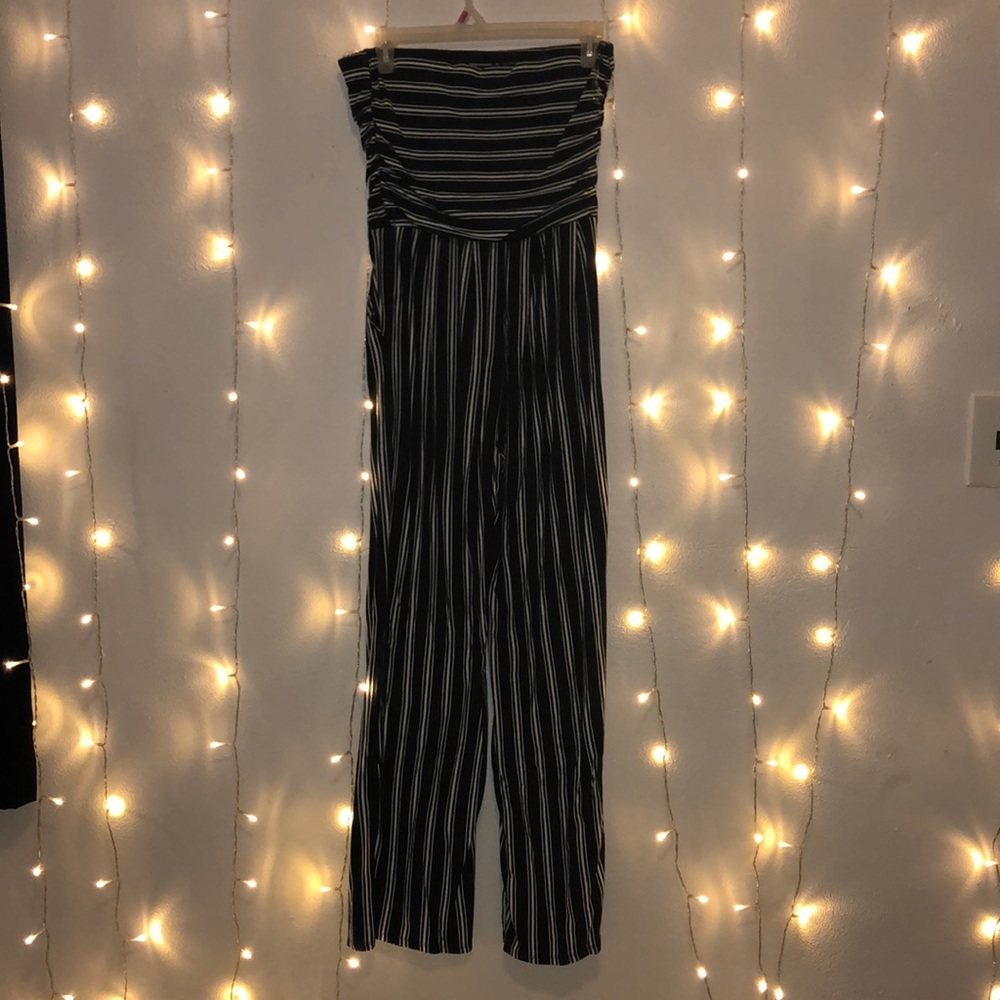striped sleeveless jump suit